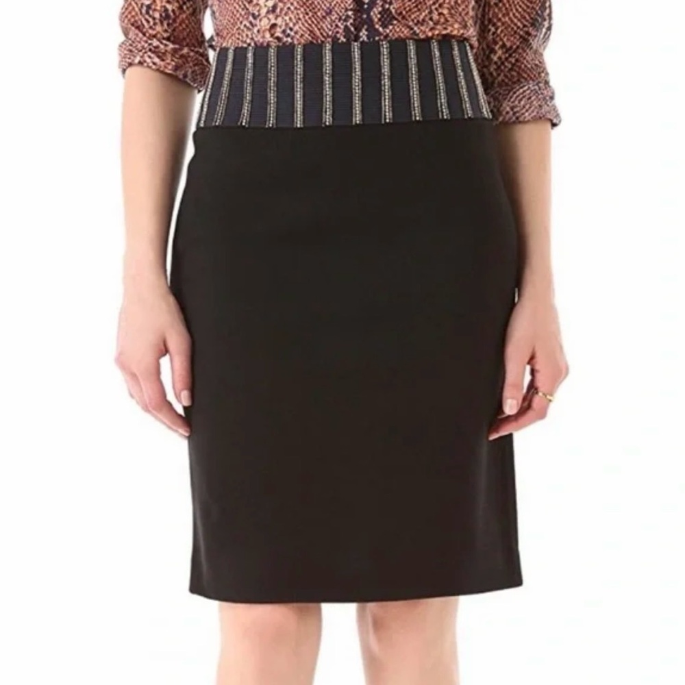 Tory Burch Thalia Black‎ Pencil Skirt jacquard skirt